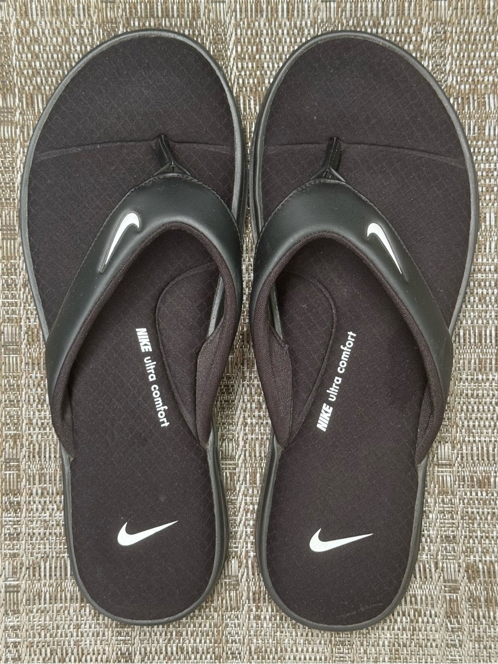 Nike Ultra Comfort 3 Thong Flip Flops Black Size 9 Like New!
